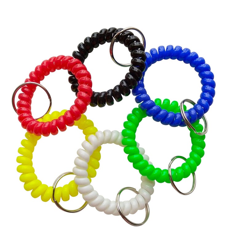 HoAoOo Wrist Keychain - Spring Spiral Stretch Coil Wristband Key Ring Key Chain, for Gym, Pool, ID Badge,Keys - Image 2